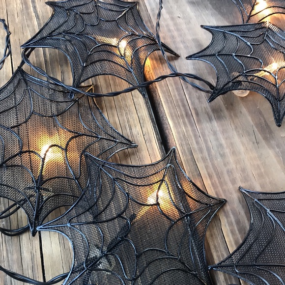 Pottery Barn Spooky and Illuminating Light Up Metal Spider Web String Lights🕸🕷 - Picture 7 of 16